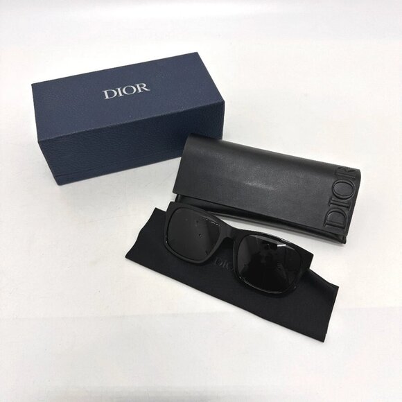 Dior B23S2F Wellington rectangular shape Logo Oblique sunglasses Plastic Black - Picture 8 of 14